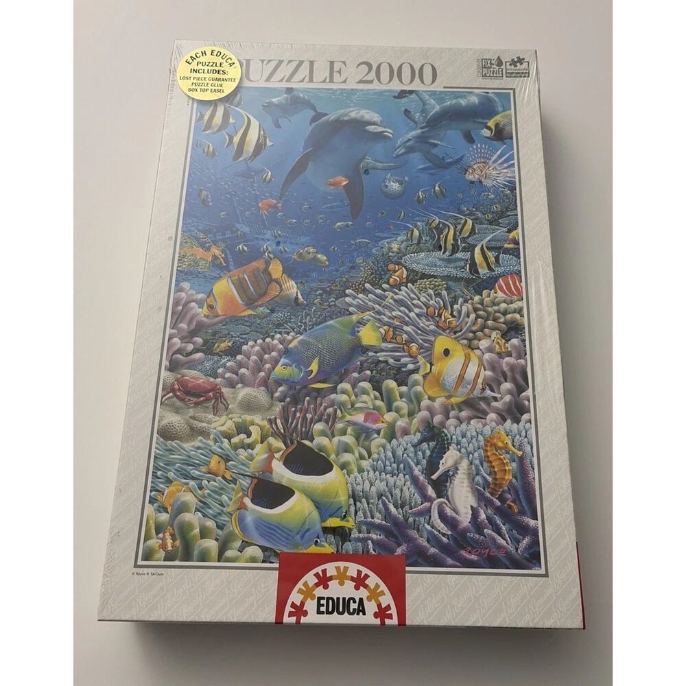 NEW AND SEALED EDUCA 12451 Sea Of Life 2000 Piece Puzzle 96x68cm | Ocean, Fish